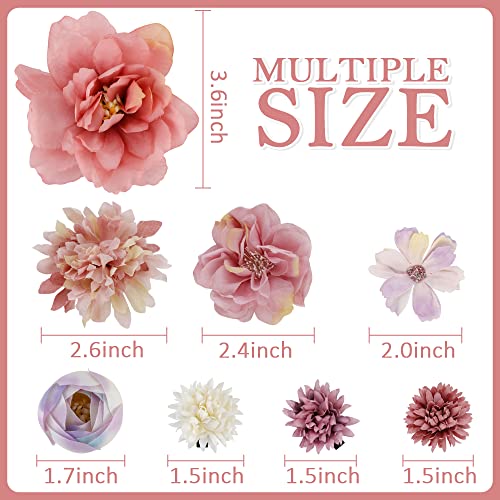 Ahoney 12 piezas pinzas de flores bohemias para cabello miniatura 4