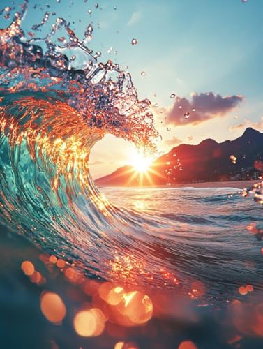 Diamond Painting Coucher de soleil géant pour vaincre le stress du quotidien