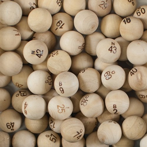 Wooden Bingo Ball Set 1-75