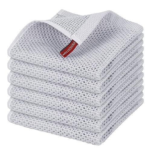 Nialnant Strofinaccio da cucina in 100% cotone, tessuto a nido d'ape, strofinacci super morbidi e assorbenti, per lavare i piatti, 30,5 x 30,5 cm, grigio chiaro
