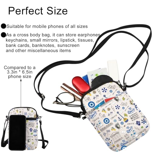 JNIAP Greece Crossbody Bag Greece Trip Gifts Greece Travel Purse Greece Lover Gifts Greece Travel Bag3