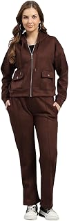 Monte Carlo Womens Regular Fit Solid Hood Full Sleeve Winter Tracksuit | Sportswear Set with Jacket and Lower | Comfortabl... Price In India