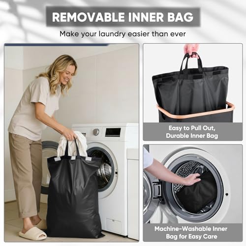 Image of BALEINE 70L Laundry Hamper with Lid, Large Laundry Basket Bin