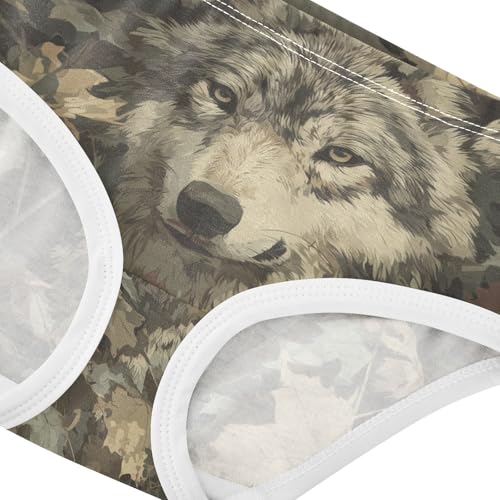 Girls Underwear Soft Cotton Camo Wolf Kids Panties in Sizes 2/3t, 4t, 5t, 6 and 84