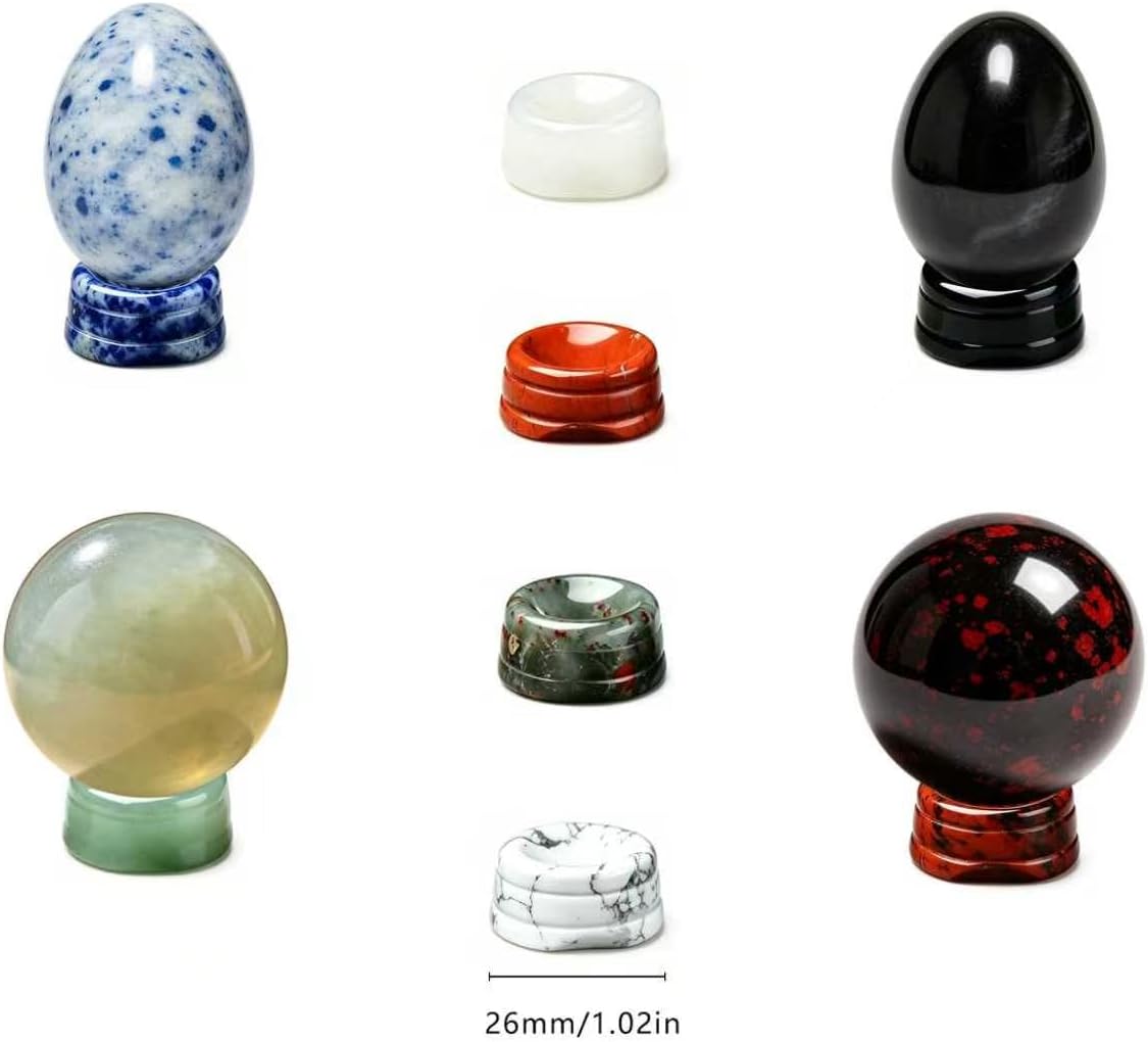 8Pcs Natural Stone Crystal Ball Stand for Displaying Crystal Glass and Natural Rocks, Sphere Display Holder, for 30mm-60mm Sphere or Stone