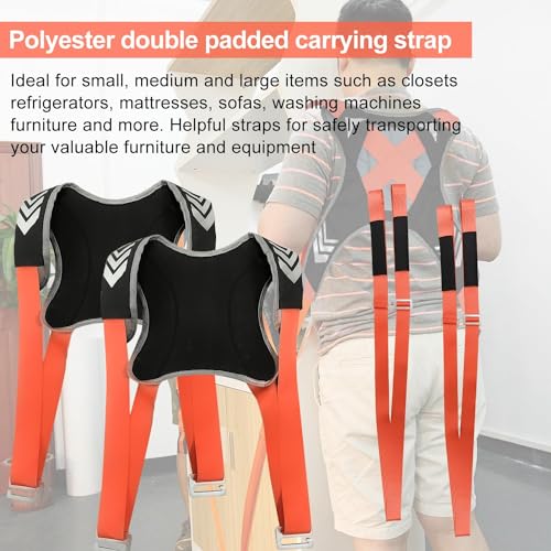 4 Stück Tragehilfe Tragegurte Umzug, Polyester Moving Straps Tragegurte für Möbelpacker, Mehrzweck Umzugshilfe Möbeltragegurte, Doppelt Shoulder Dolly Transportgurte, Geeignet für Mobile Möbel