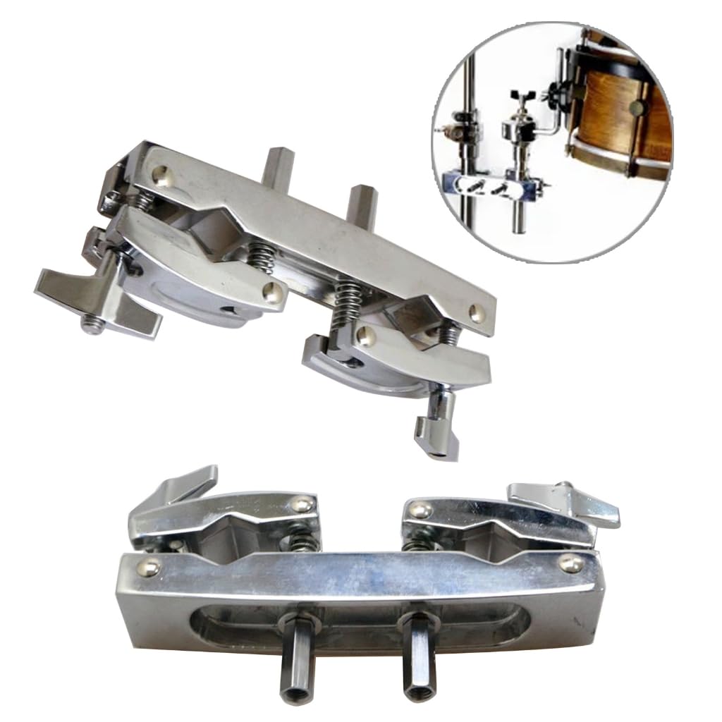Kit de batterie en métal avec pince à percussion en fer - Support de fixation pour tige de percussion - Accessoire de cloche de vache