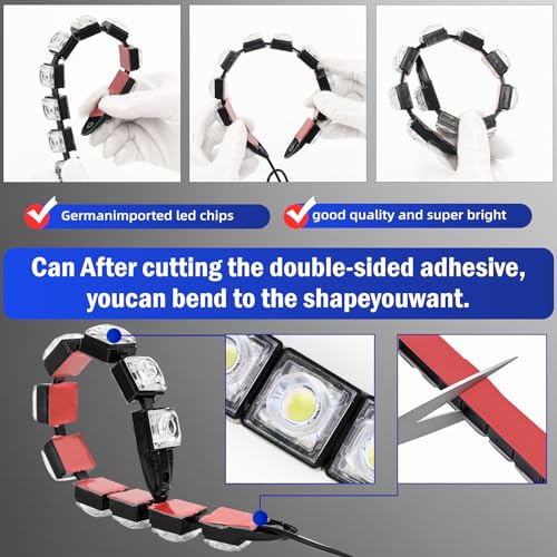 2x 10 LED Universal Luz Diurna para Auto Impermeable miniatura 6