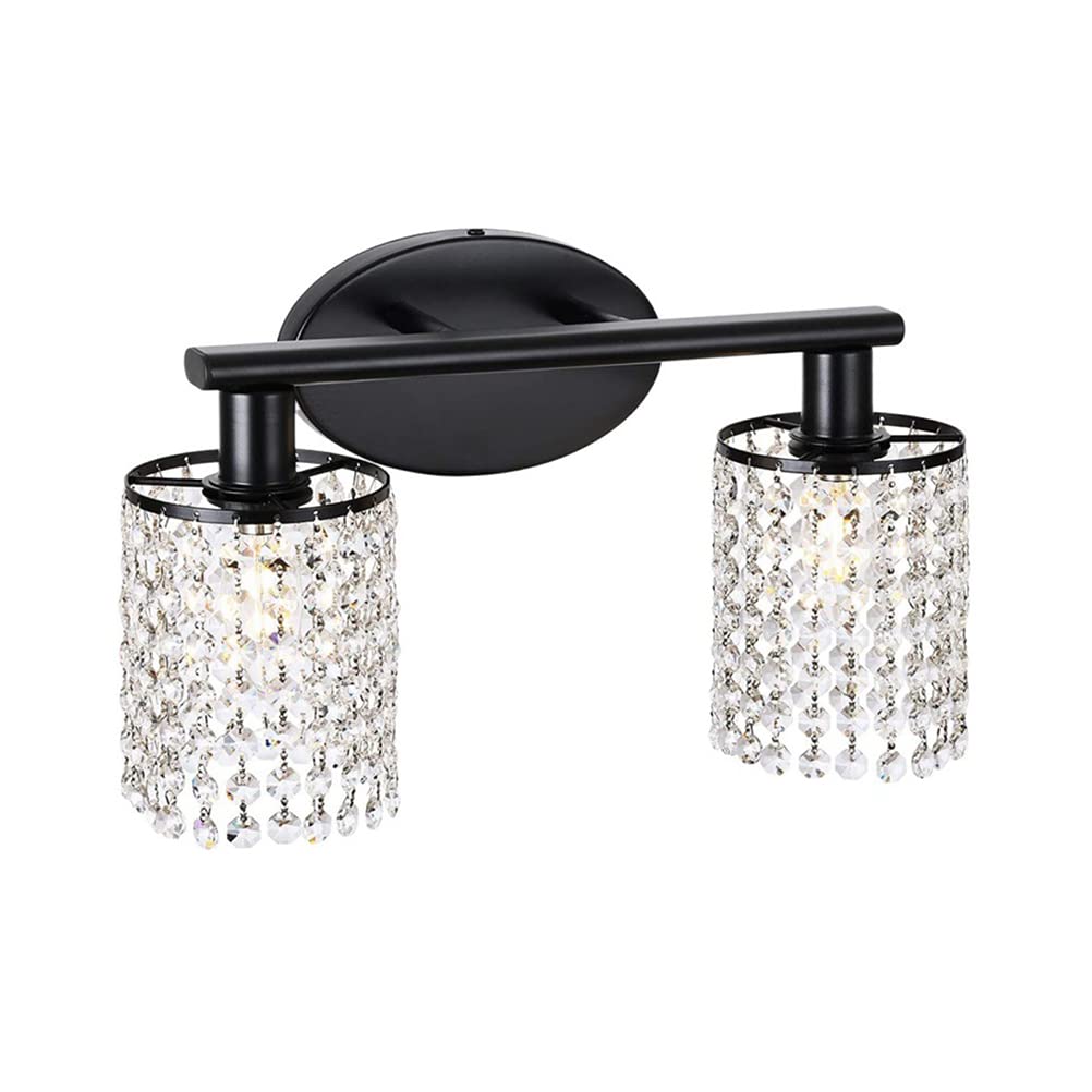 Kinkiet w stylu vintage z 2 lampami, kinkiet w stylu industrialnym, lampa lustrzana w stylu retro wykonana z metalu i szkła, uchwyt na żarówkę E27, lampa ścienna do sypialni, salonu, łazienki, 2 świa
