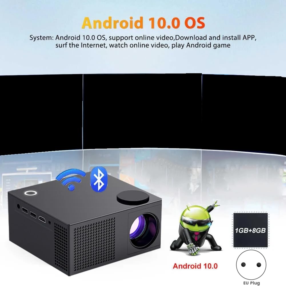 Proiettore 4K Android 10.0 TFlag Supporta 720P WiFi LED Proiettore Beam Proiettore per Home Theater Proiettore Spina UE
