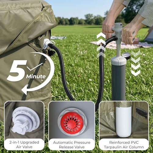 VINGLI Tienda Inflable para Camping para 3-5 Personas, Resistente al Agua y al Sol, con Ventanas de Malla y Bomba miniatura 4