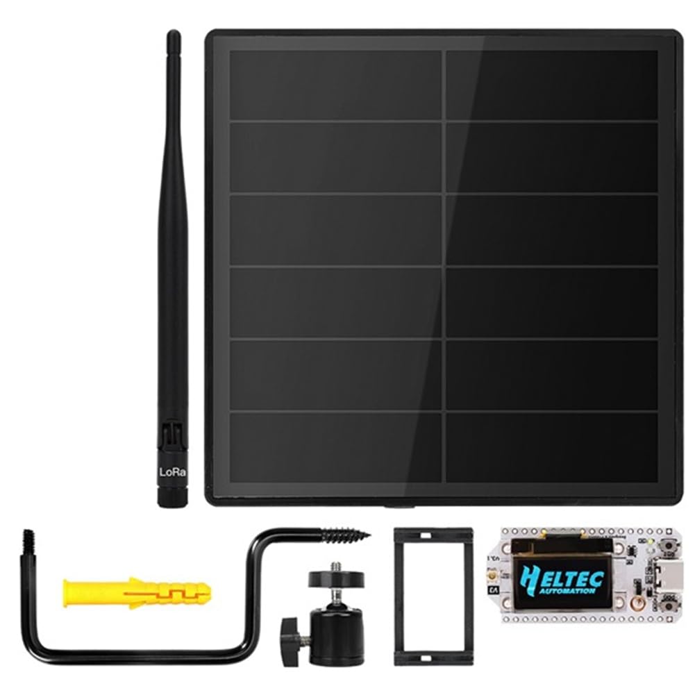 UDSKNV[KSL D5 Solar Node with 5V Solar Panel LoRa 32 V3 for WiFi Meshtastic LoRaWAN Heltec SX1262 LoRa 915MHz