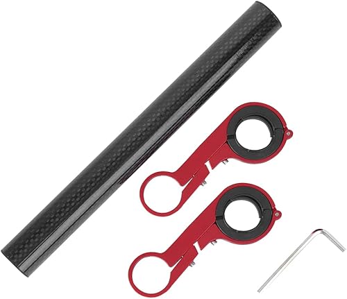Miniatura 6 de BORDSTRACT Extensor de manillar doble para bicicleta, estante de extensión de manillar de aleación de aluminio, soporte de luz de mesa de código de