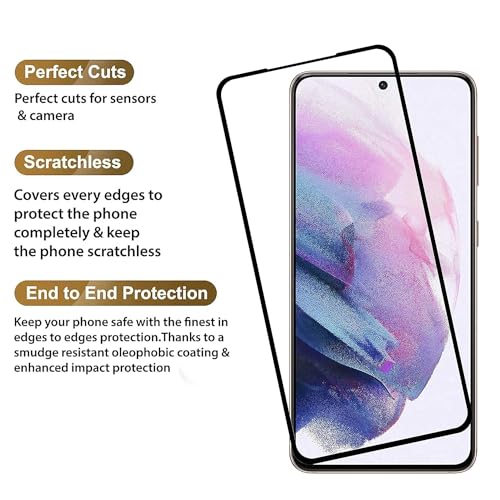Image of NISHTECH for Samsung Galaxy S21 Plus 5G Tempered Glass with Full Edge to Edge Coverage and easy Installation kit