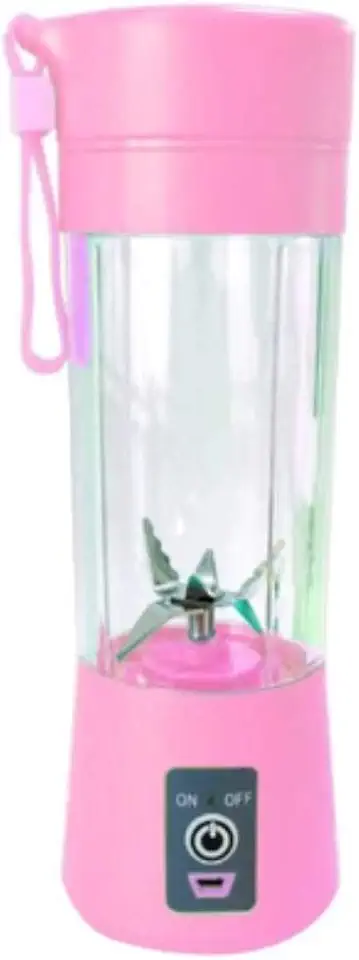 Mini Liquidificador Portátil Shake Usb 6 Laminas Recarregador Portátil Cor:Rosa