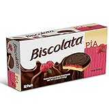 Biscolata Pia Cookies Fruit Filling – 12 Pack Snacks Soft Baked Cookies (Raspberry)