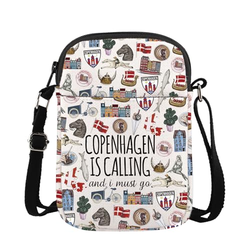 Lywjyb Birdgot Copenhagen Trip Crossbody Bag Copenhagen Denmark Vintage Travel Gift Denmark Travel Culture Gift