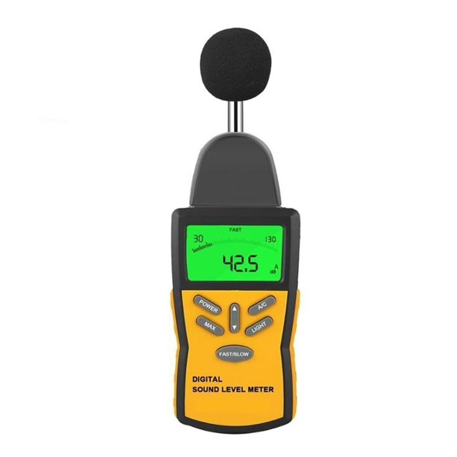 GHKryD decibel meter, Digital Sound Level Meter with Backlight, Max Hold, Sensitivity Adjustment, A/C Switch, Decibel