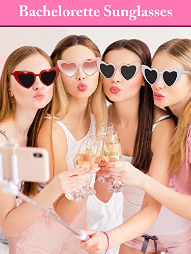 Flutesan 12 Pack Bachelorette Sunglasses Bride Bridesmaid Heart Shaped Sunglasses Women Eyeglasses for Party4