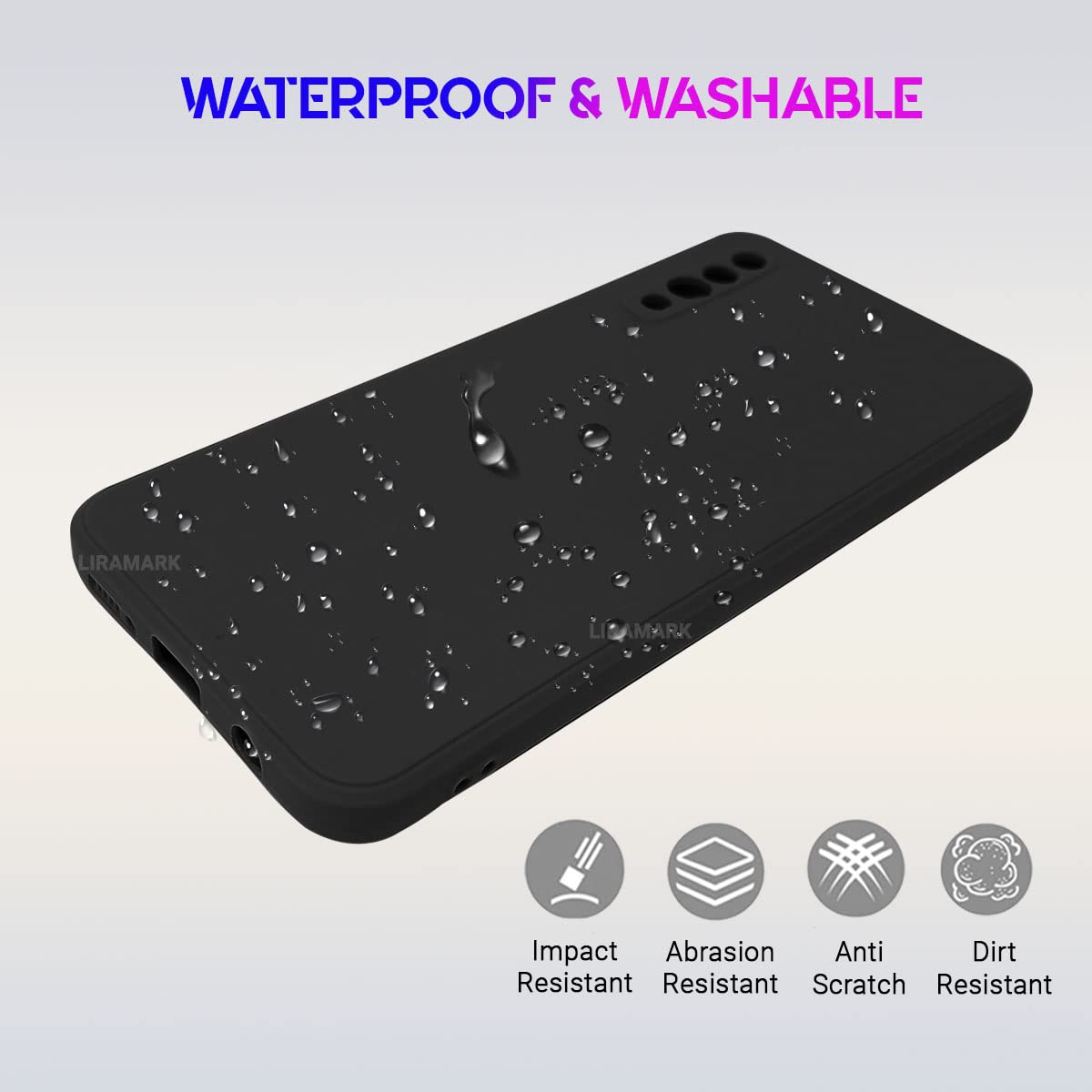 LIRAMARK Silicone Soft Back Cover Case for Samsung Galaxy A50 / A50s / A30s (Black) — Amazon image 5