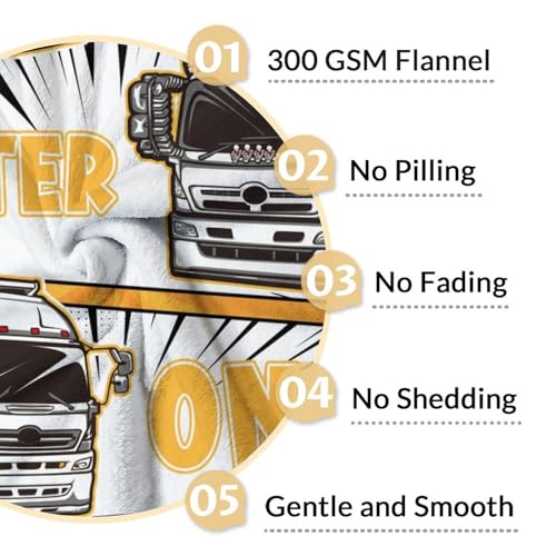 Truck Blanket Gifts - 30x40 Inches Funny Throw Blanket for Boys & Kids - Black Soft Fuzzy Car Blankets for Couch & Office