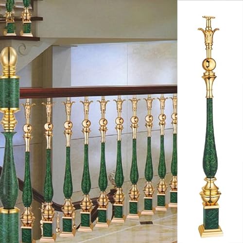 Rambardes d'escalier vertes en aluminium pour marches en bois et béton x2 - 2