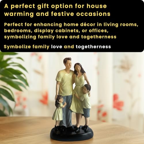 Image of ExclusiveLane 'Family Embrace' Resin Decorative Showpiece for Living Room (Hand-Crafted, 22.8 cm) Home Decoration Items for Living Room Showpieces for Home Decor Return Gifts for Housewarming