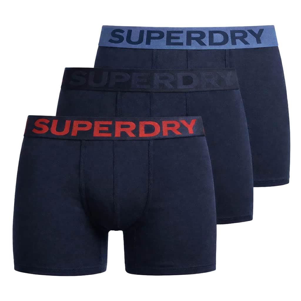 Superdry Men's Bleu Boxer Shorts (X3)
