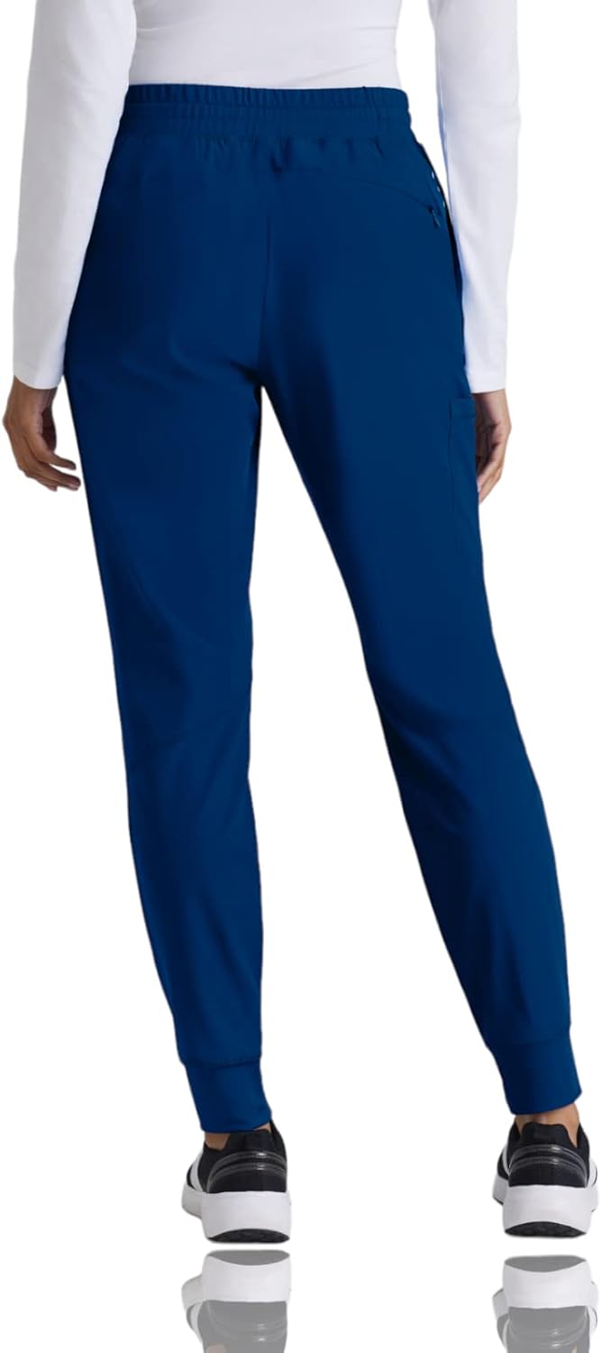 BARCO One Boost Scrub Jogger for Women - Yoga Style Medical Jogger, Mid-Rise, 4-Way Stretch Women's Scrub Pant XX-Small Indigo (Navy)