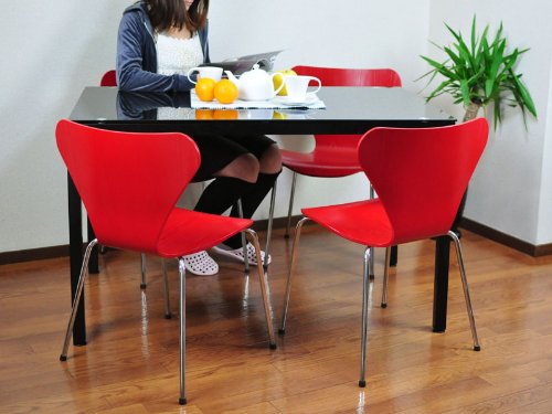 Amazon｜ダイニングチェア 【2脚】 赤 リプロダクト チェア 北欧家具