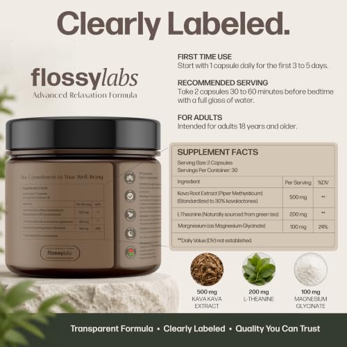 Flossy Labs Calm Night Kava Kava Capsules