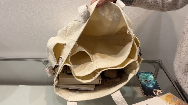 Bolso cruzado de lona con múltiples bolsillos para mujer miniatura 7