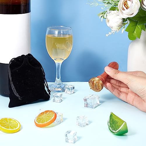 Craspire Letter Ice Stamp M Ice Cube Stamp Ice Branding Stamp With Removable Brass Head & Wood Handle Vintage Vine M Ice Stamp For Diy Crafting Cocktail Whiskey Mojito Drinks Bar Making #TOP2