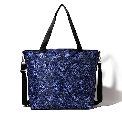 Large Carryall Tote Bag for Women - Lightweight Nylon Zipper Top Weekender Travel Beach Bag Personal Item w/Luggage Sleeve