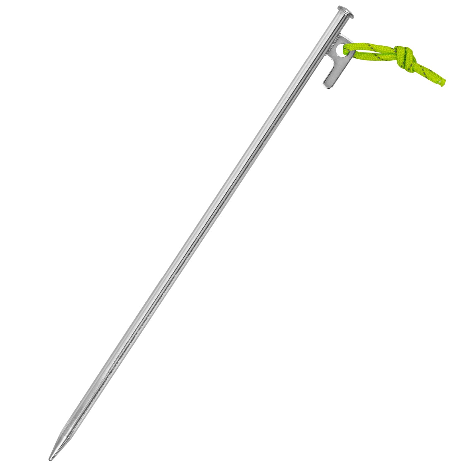 Śledź namiotowy 20 szt. 40 cm z hakiem P i fluorescencyjną linką napinającą – stabilny śledź z ocynkowanej stali, 9 mm Ø, do twardego podłoża, na kemping, do namiotów, pawilonów