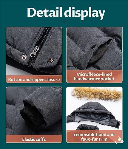 Image of CREATMO US Boy's Water Resistant Winter Coats Warm Fleece Lined Outwear Windbreaker Ski Jacket