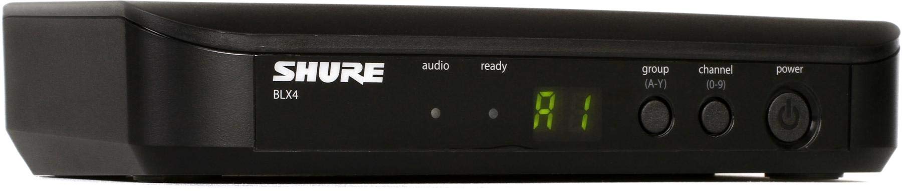 Shure BLX4 Wireless Receiver J11 Band (596–620 MHz) – Single-Channel BLX Series Receiver, QuickScan Frequency Selection, XLR &amp; 1/4" Outputs, Up to 300 ft Range