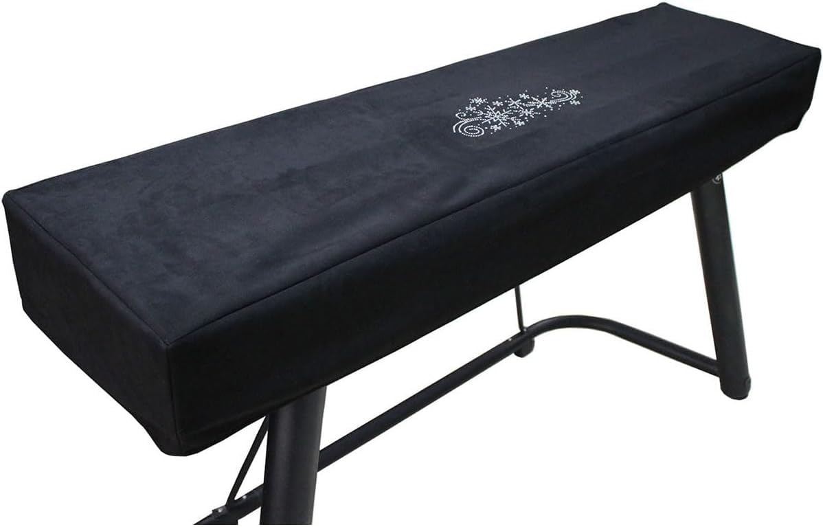 Generico Copertura Antipolvere per Pianoforte Elettronico, in Finta Pelle Scamosciata Spessa, Universale per 88 Tasti, Antipolvere E Impermeabile con Motivo A Fiocchi di Neve (Black)