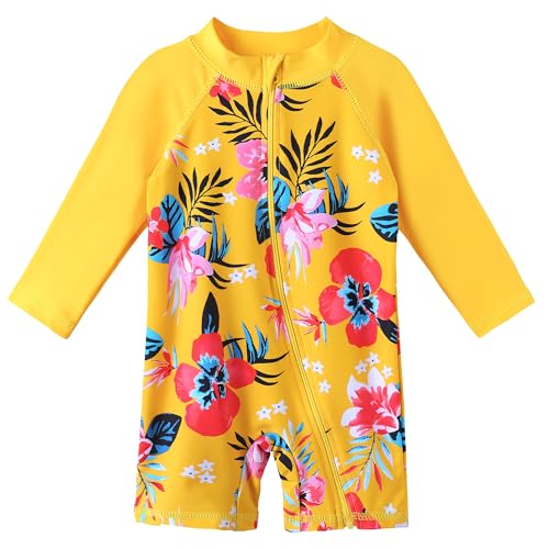 Image of XFGIRLS Baby /Toddler Girls Swimsuit Long Sleeve One-Piece Bathing Suit Rash Guard