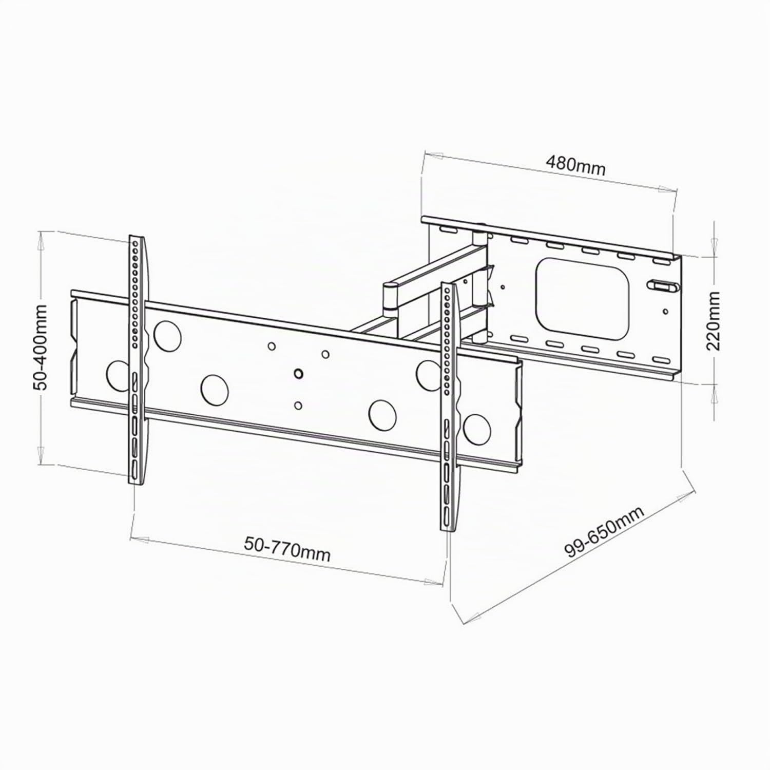 NEG Profi Universal TV-Wandhalterung Extender 7515, Schwarz | Schwenk-, neig- und ausziehbar, Full Motion, Bis max. VESA 600x400, Bis 80kg