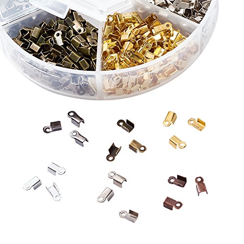 image for PH PandaHall Pandahall 1380pcs/box 6 Color Iron Fold Over Crimp Cord E