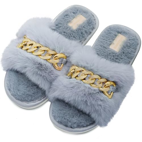 Cozy Fuzzy Fluffy Slippers - Memory Foam Indoor & Outdoor, Perfect Gifts for Women