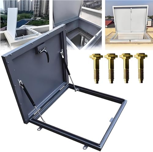 Rainproof Galvanized Roof Hatch - Secure Steel Access Door with Rubber Seal for Attic, Cellar, Warehouse - Durable 65x65cm Size