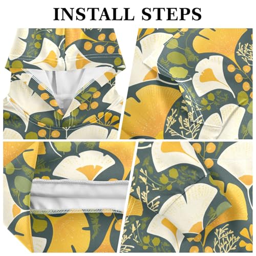 KLL Ginkgo Leaves Boys Girls Sweatshirt Fashion Hoodies with Kangaroo Pocket3