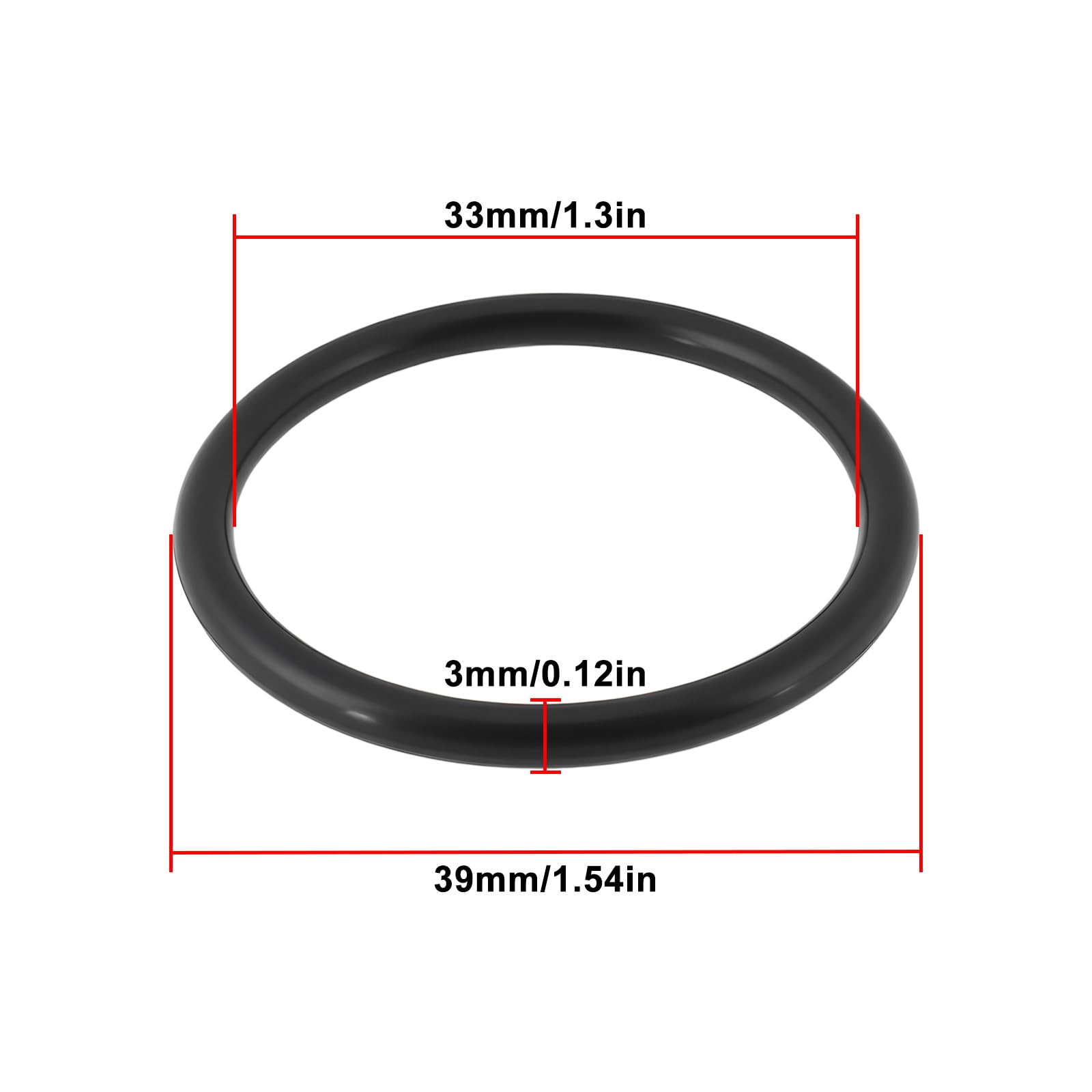 ECSiNG 10pcs 33x39x3mm Wash Basin Eccentric Plug O Ring Seals for 40mm Basin Plugs - Image 4