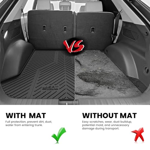 Image of LASFIT Cargo Mat for Hyundai Ioniq 5 2024 2023 2022 / Ioniq 5 N 2025 | All Weather TPE Custom Fit Cargo Trunk Mat Accessories, Black