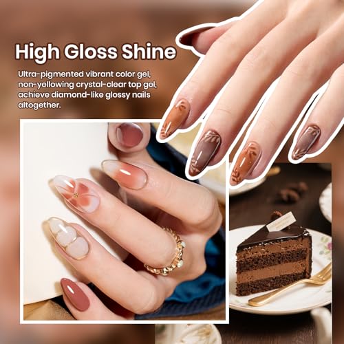 Image of Beetles Brown Gel Nail Polish Set, Brownie Bliss 6 Colors Fall Gel Polish
