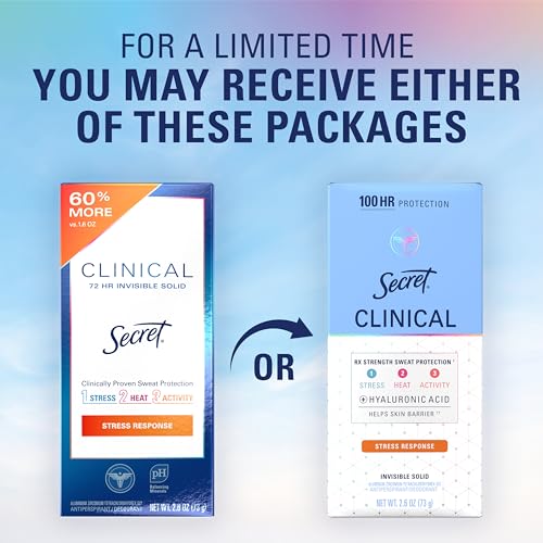Secret Clinical Strength 100HR Sweat & Odor Protection Antiperspirant Deodorant for Women, Fights 3 Kinds of Sweat, Invisible Solid, Hyaluronic Acid, pH Balancing Minerals, Stress Response, 2.6 oz - image 9