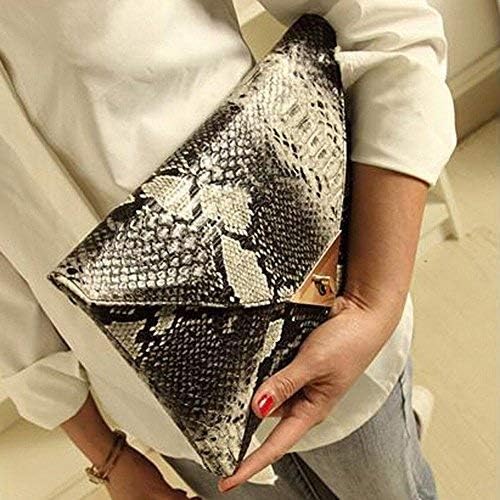 HYLong Women's Fashion Retro Snake Skin Envelope Bag Clutch Purse Evening Bag 1 - Image 3
