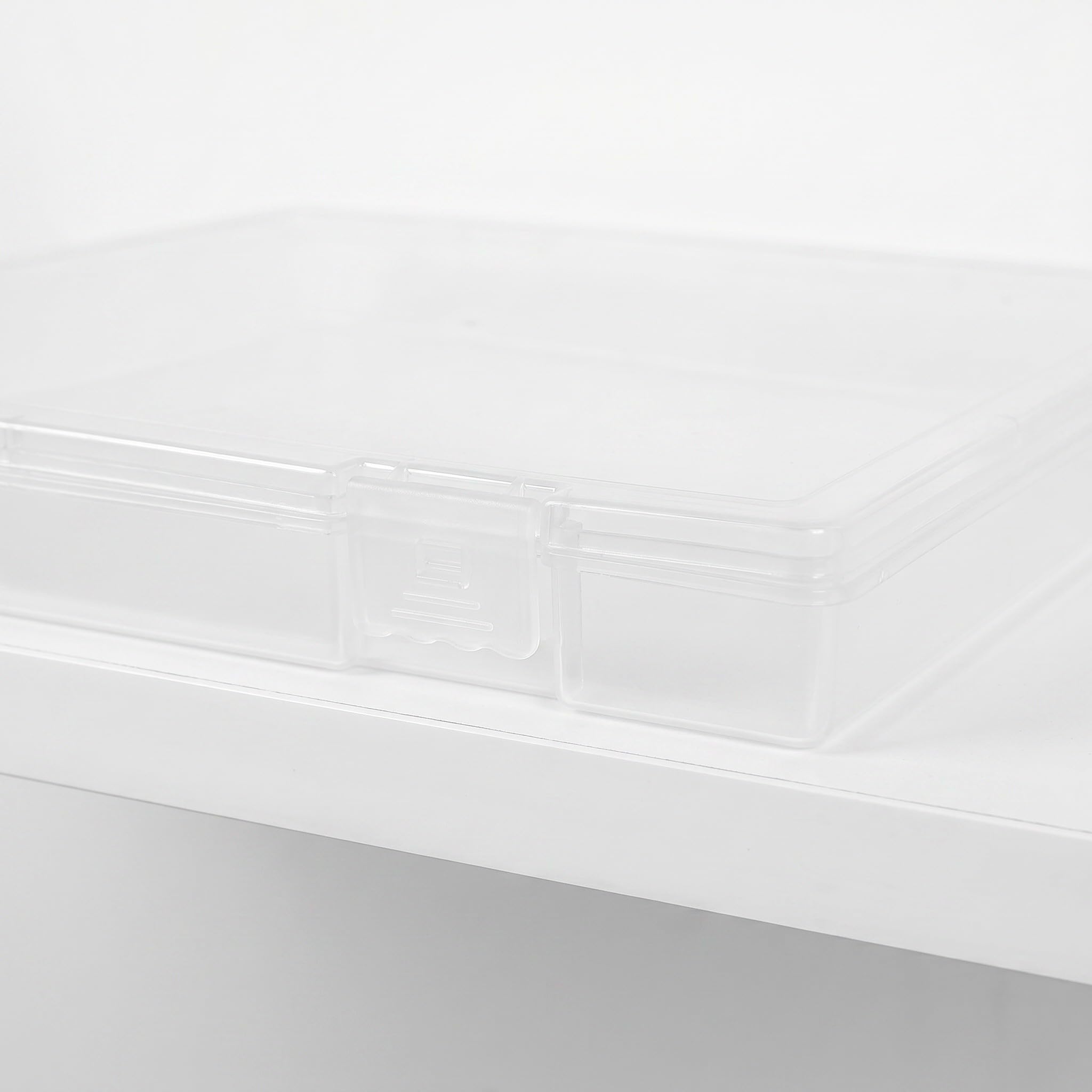 4 Pezzi Scatola Porta Documenti Protegge Documenti e Foto Design Impilabile con Chiusura Protettiva in Plastica e Fessure per Etichette per Ufficio e Scrivania
